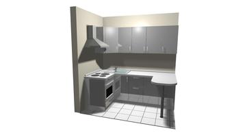 Проект угловой кухни 1250(1,2)х2200(2,2)