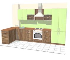 Проект угловой кухни 1550(1,5)х3250(3,3)